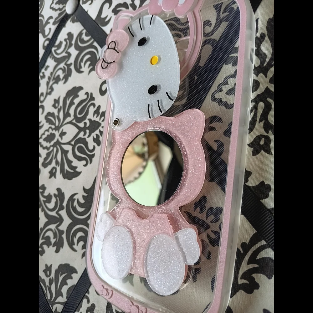 💖 iPhone 12 Pro Max Hello Kitty Phone Case Mirror Pink Glitter Kawaii Sanrio